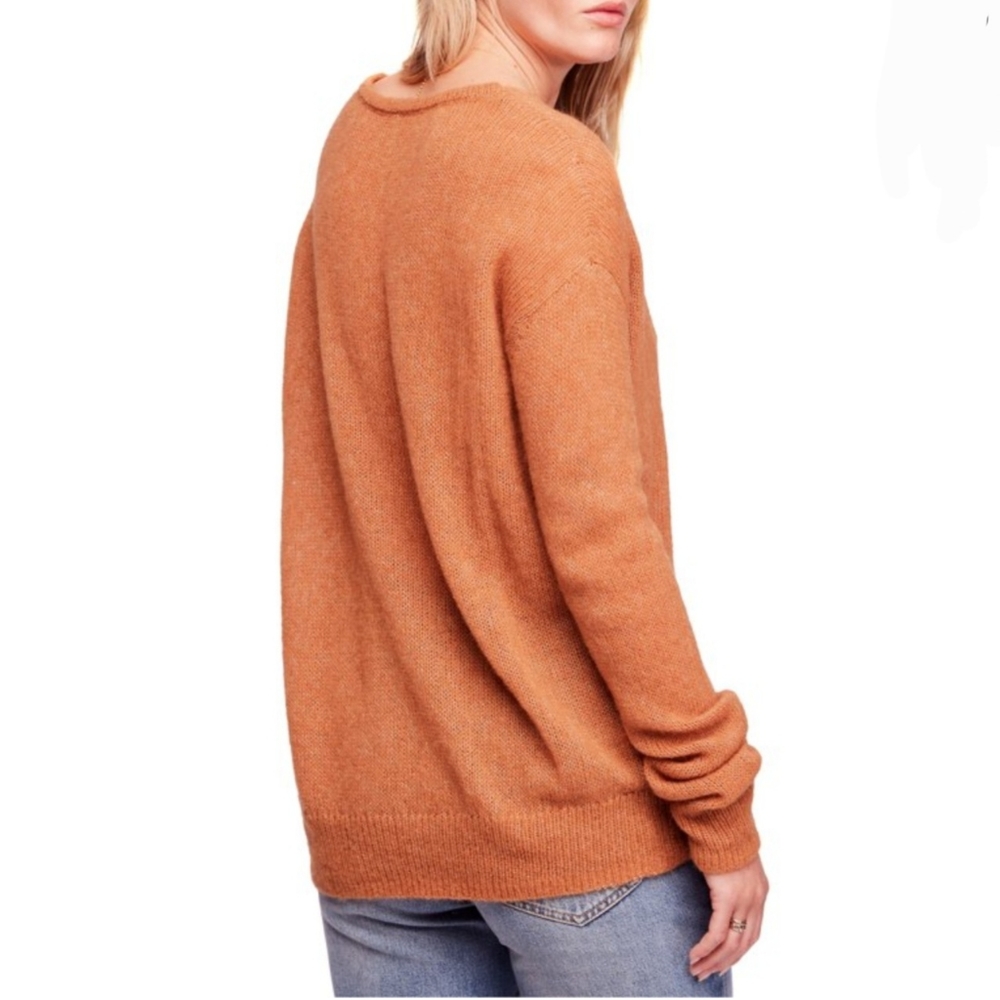 Free People Women's Gossamer Pullover Sweater Terracotta Brown Size Small. - Picture 2 of 8